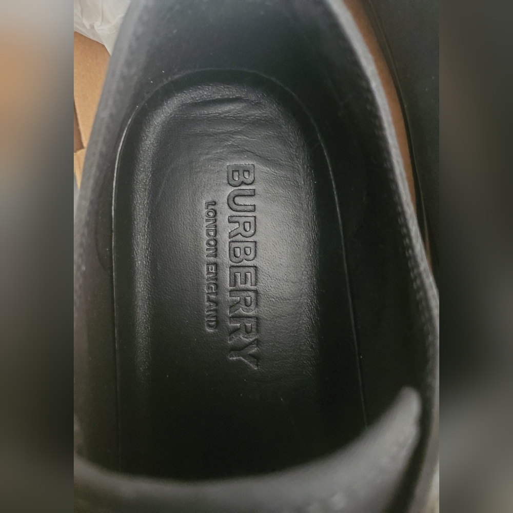 BURBERRY Black Canvas Larkhall Sneakers Size 43.5. - Picture 2 of 13